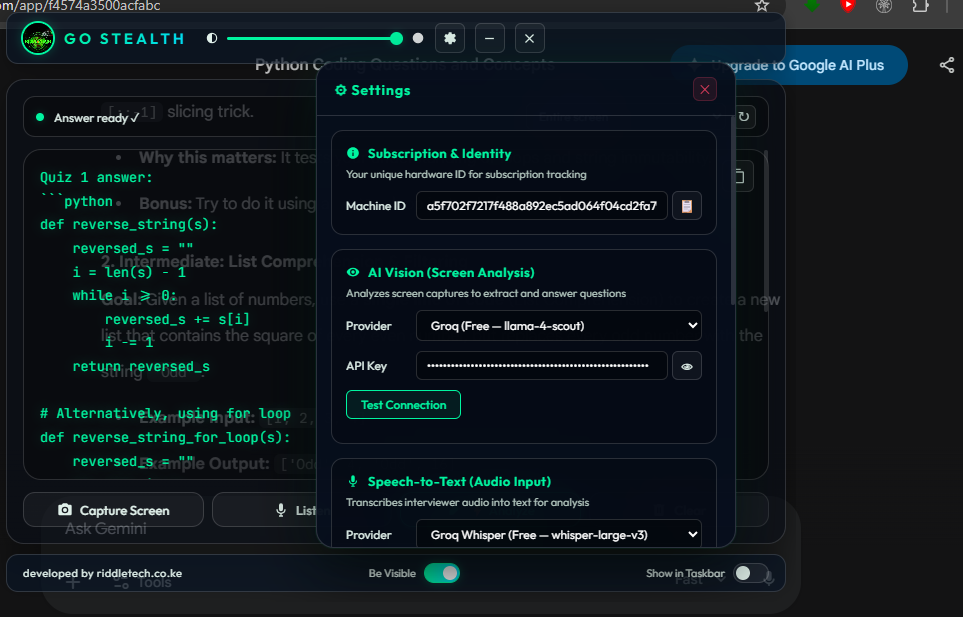 Settings Configuration
